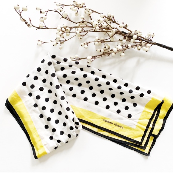 Carolina Herrera Accessories - Carolina Herrera Polka Dot Scarf |Vintage 1990's.